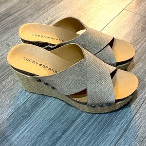 Lucky Brand wedges! Never worn. Super cute!